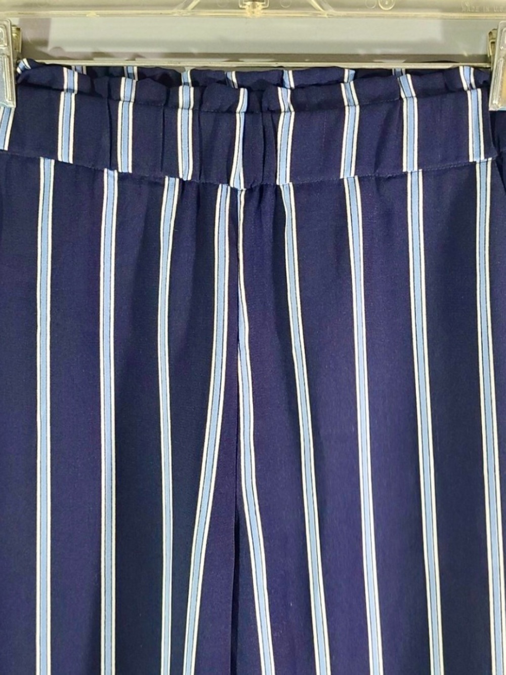 H&M Navy & White Vertical Stripe Wide-Leg Pants - Picture 3 of 5
